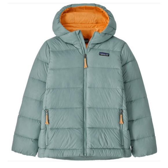 Patagonia Kids' Hi-Loft Down Sweater Hoody in Thermal Blue, Size L